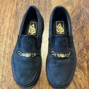 Vans black slip on sneakers size 6.5 women 5 men’s EUC